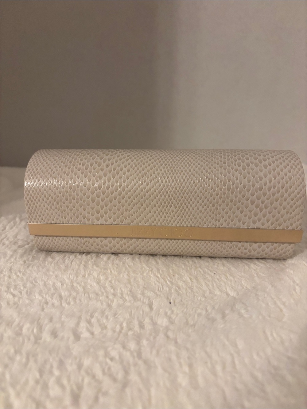 Cream sunglasses case with Gold Accent